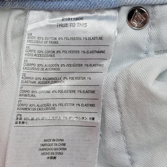 Volcom Girlfriend Ankle Fit High-Rise Jeans, Bleached, 29, Good Used Condition - Picture 13 of 14